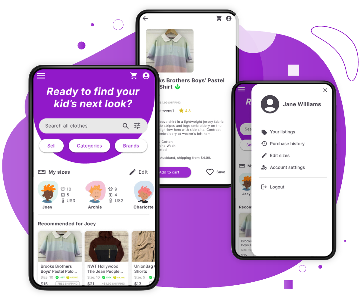 Children's Clothes Resale App Hero Image